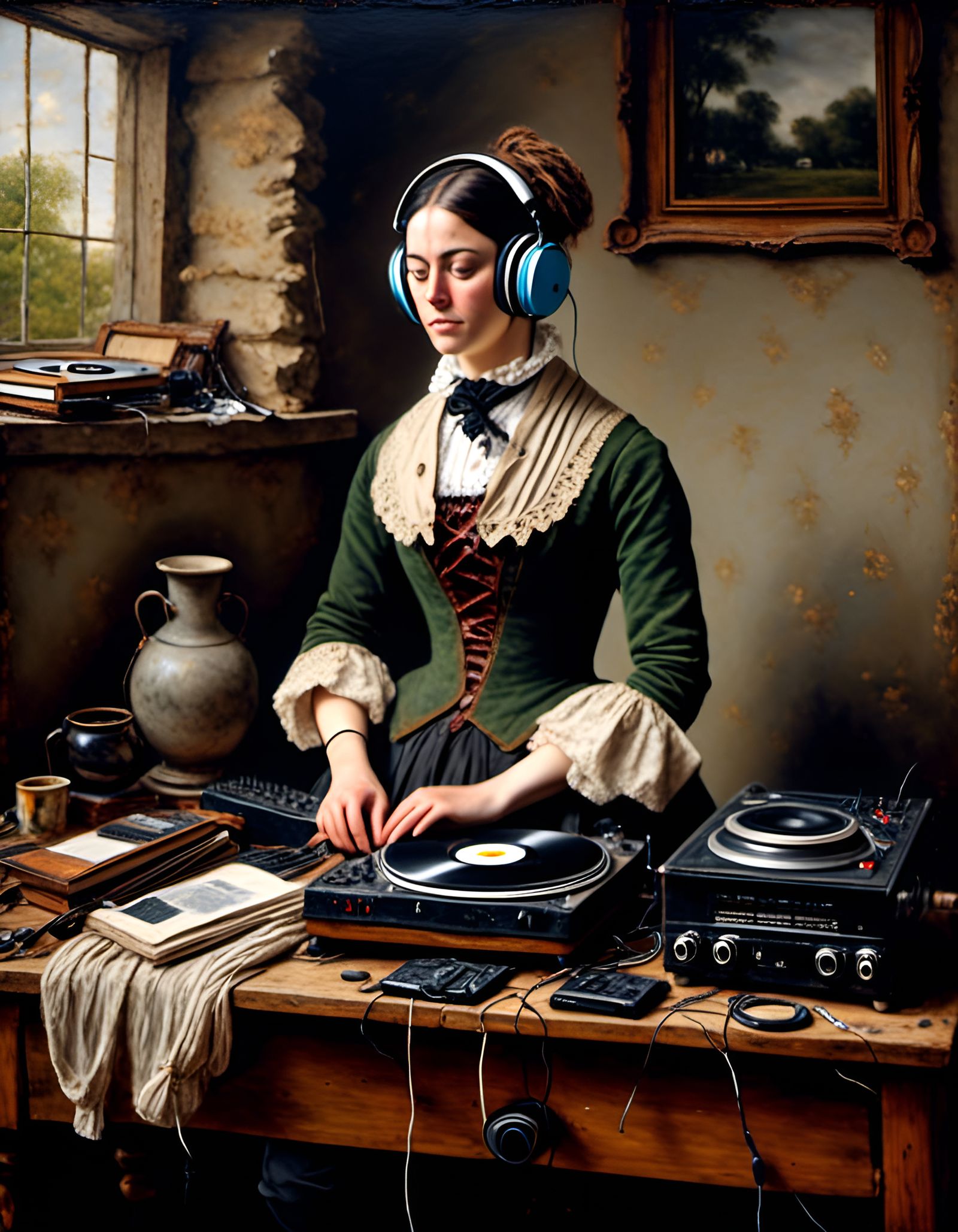 Irish DJ in Farmhouse: Fine Art Painting
