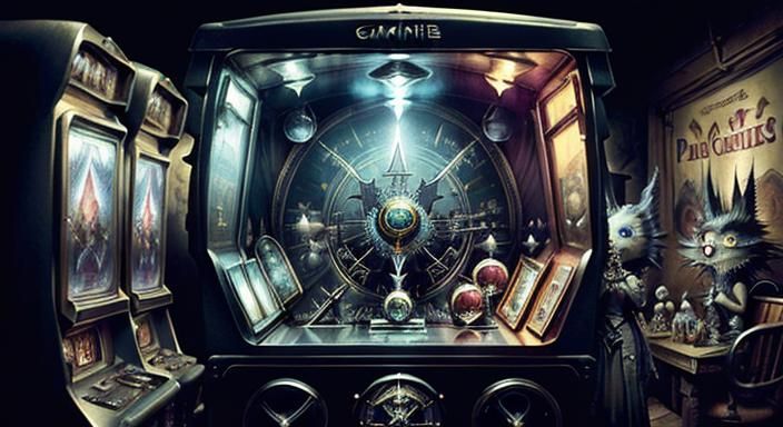 Surreal Pinball Wizard in Dark Sci-Fi Fantasy