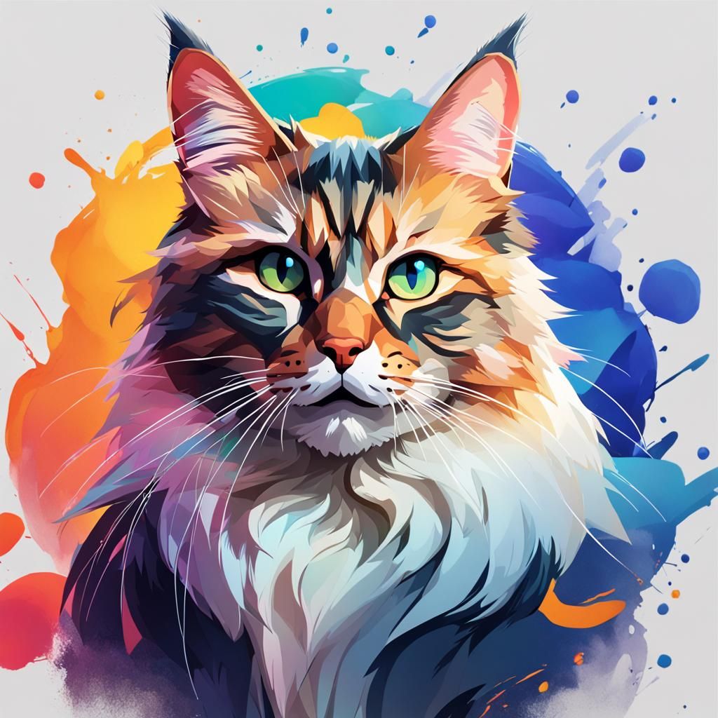 Matte Portrait of a Cat with Soft Lighting