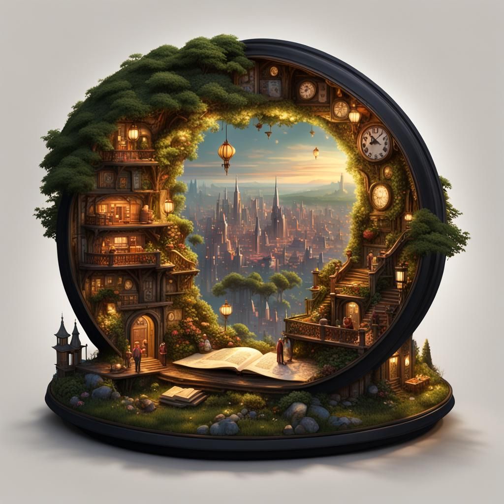 Nested Worlds: Forest, Room, and Cityscapes