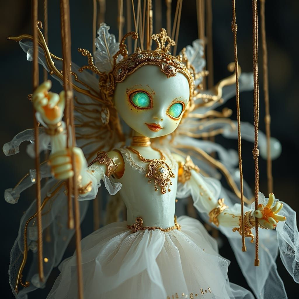 Ethereal Haunted Marionette Dancing in Steampunk Style