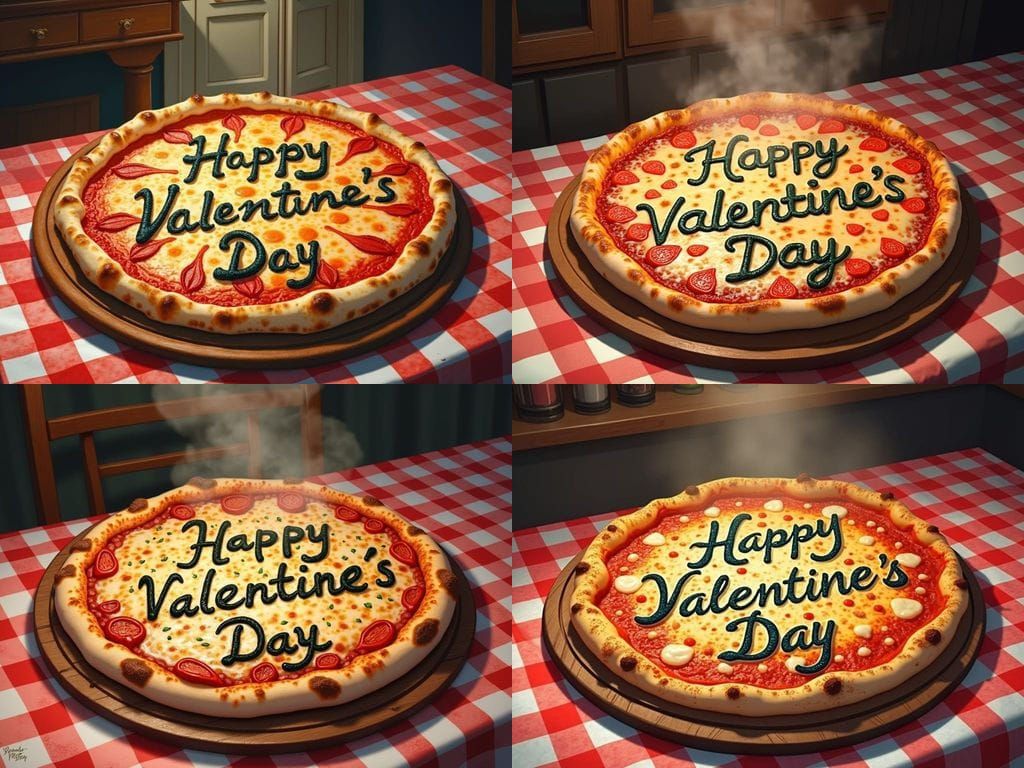 Romantic Pizza Celebration with Anchovy Heart