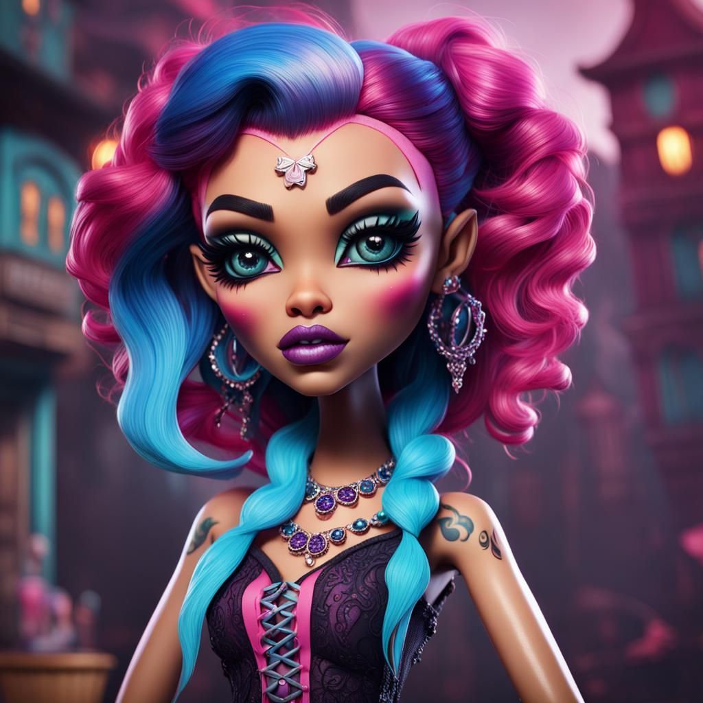 Monster High Doll Character Design in Detailed Digital Art