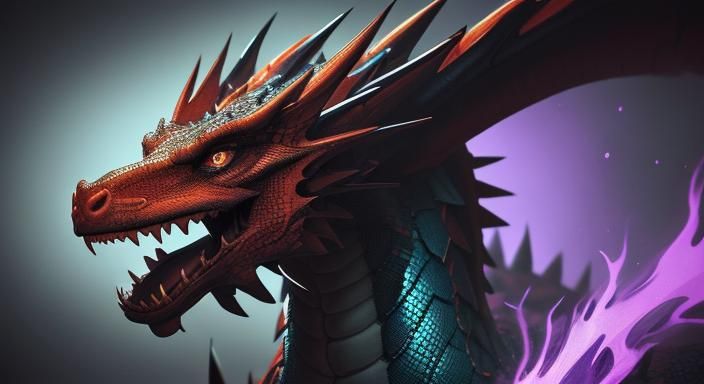 that trigger got no heart Mafia! Sumerian dragon concept high contrast 75% brightness vivid color variate flames by stre...