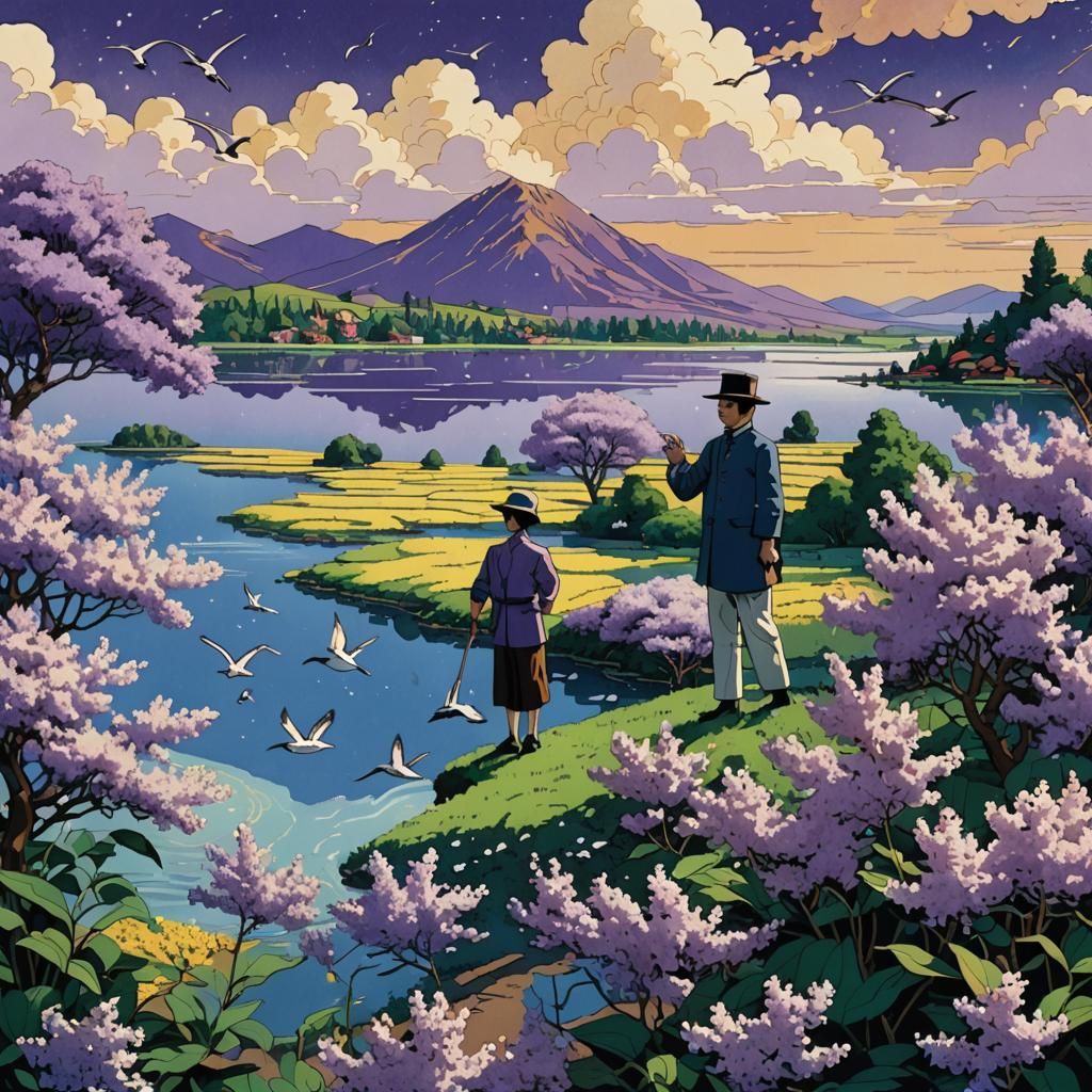 Lilacs Bloom Like Storm Clouds: Iridescent Art Deco