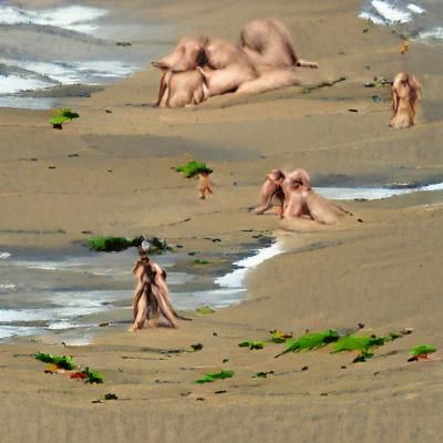Nude Woman on Beach: Natural Beauty