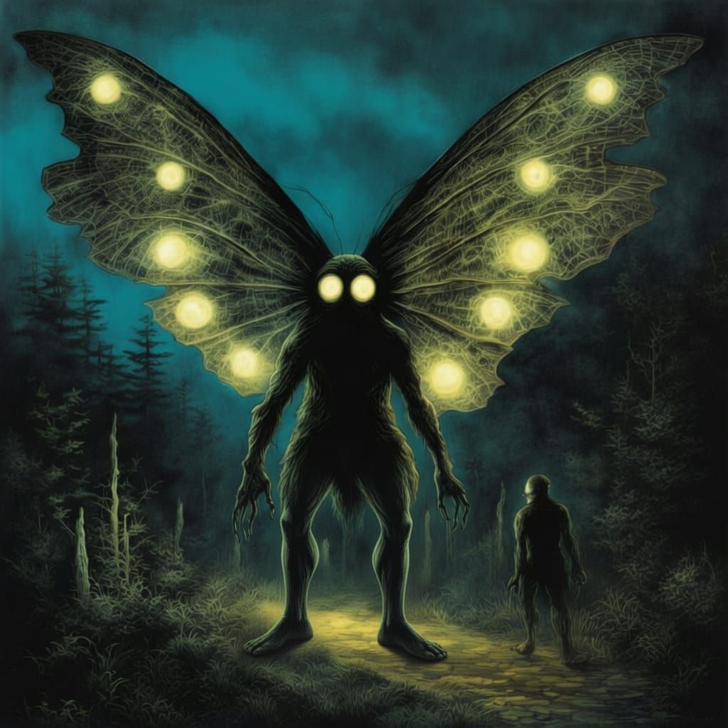 Mothman in Point Pleasant, West Virginia - Bioluminescent Fo...