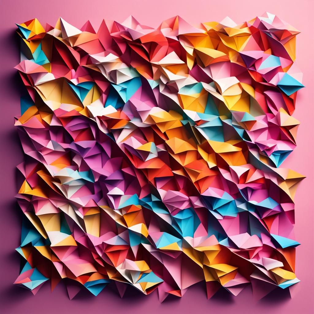 Abstract Origami Dream of Love and Mathematics