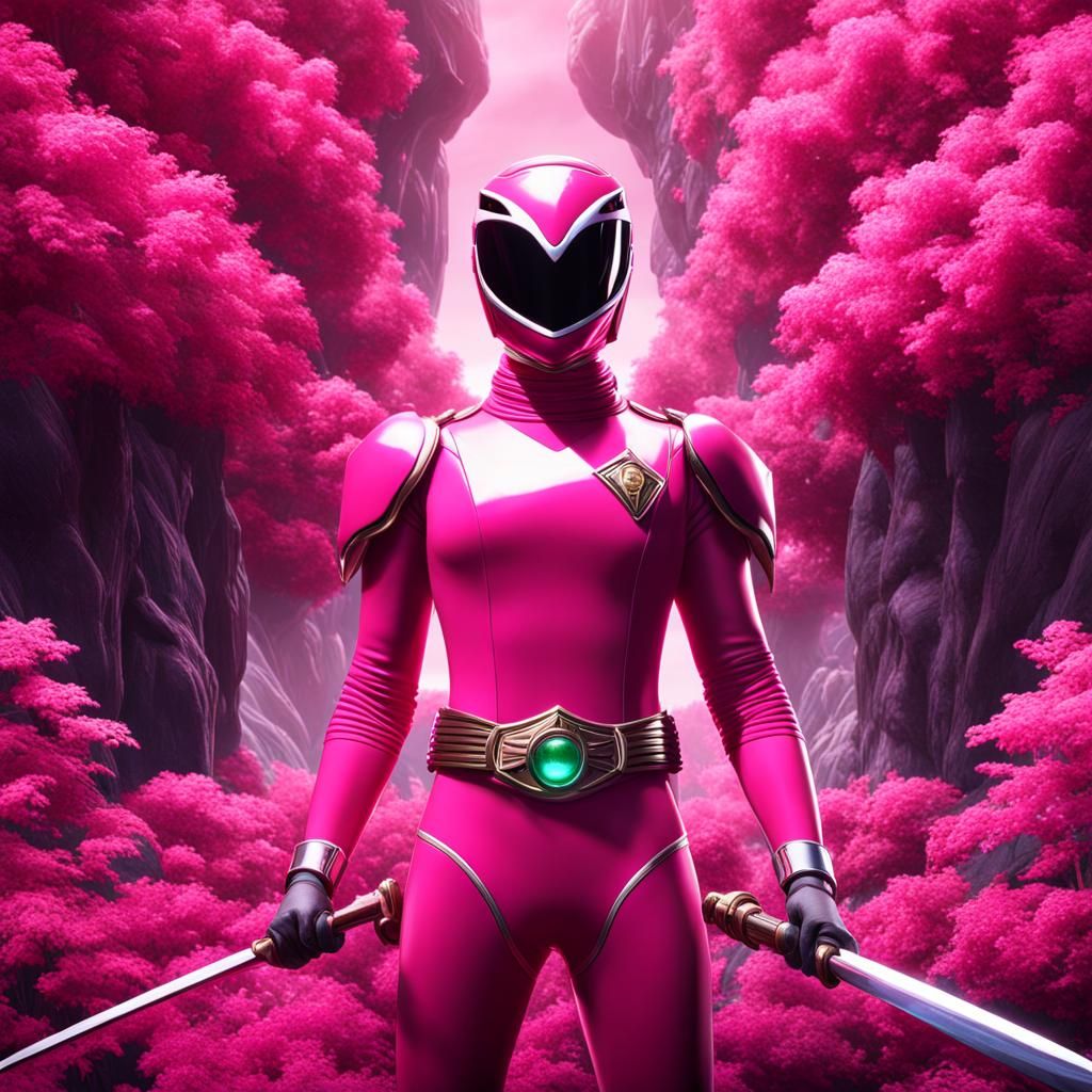 Pink Finch Power Ranger: Detailed Matte Painting