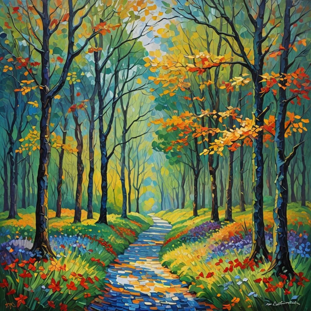 Expressive Oil Painting in Neo-Impressionist Style