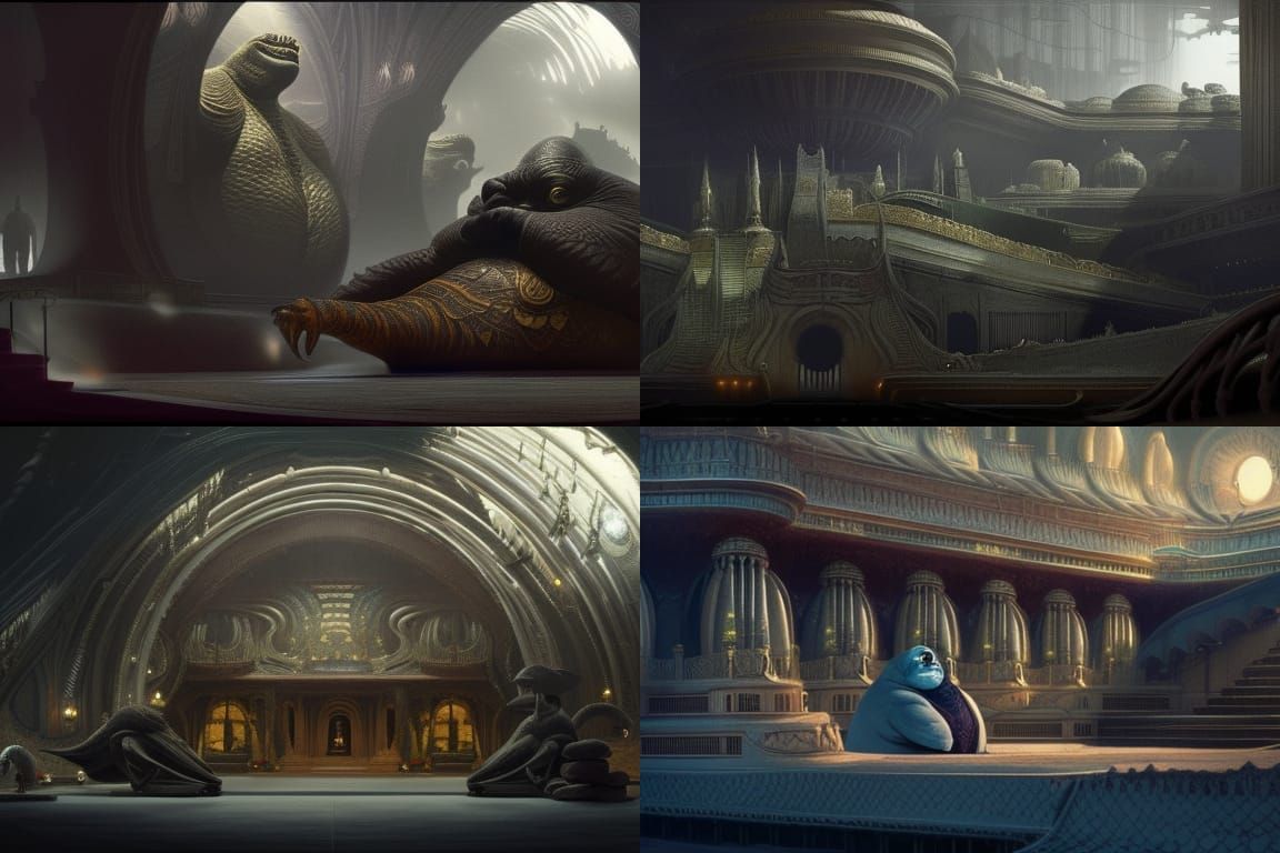 David Lynch Inspired Jabba Palace Digital Painting