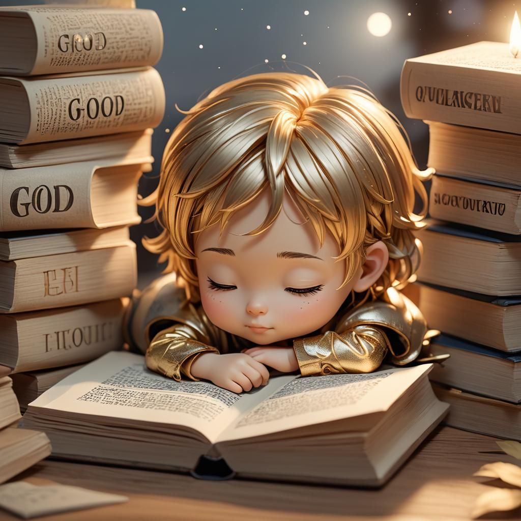 Cute Chibi Sleeps: Hyper-Realistic 3D Illustration