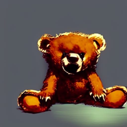 Halloween Teddy Bear in Gothic Horror Style
