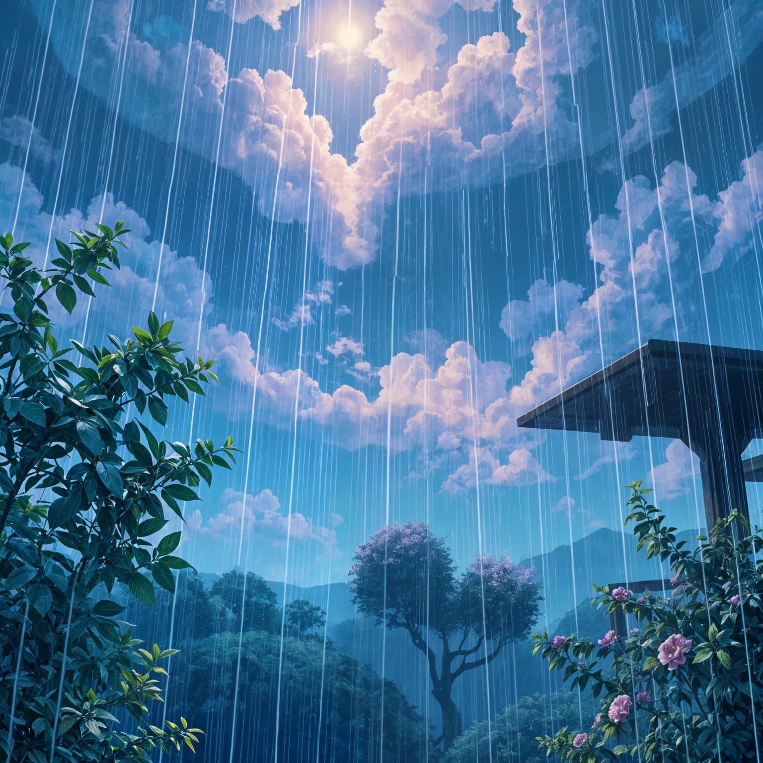 Anime Summer Rain: Detailed Manga Illustration