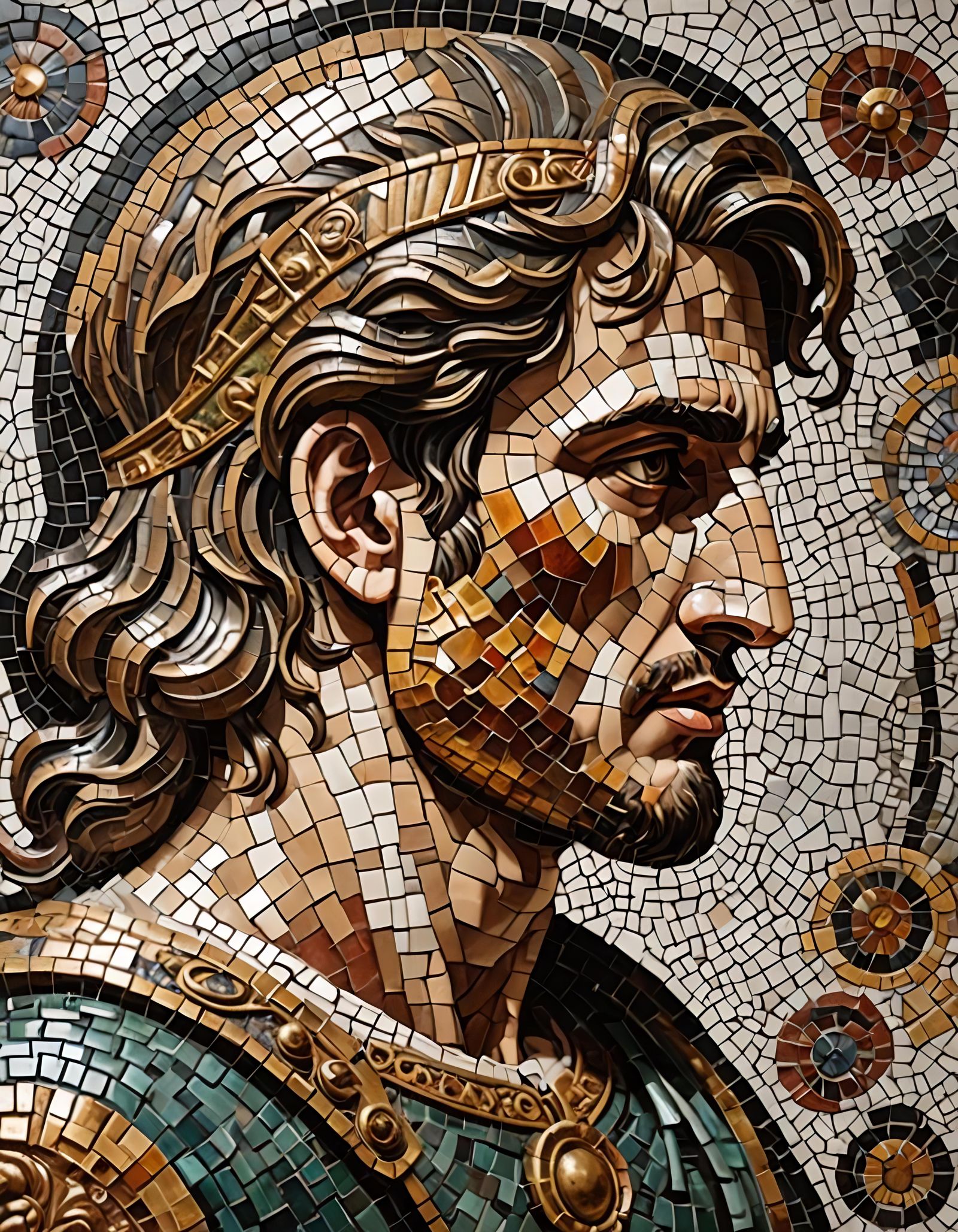 Alexander the Great: Hellenistic Mosaic Portrait