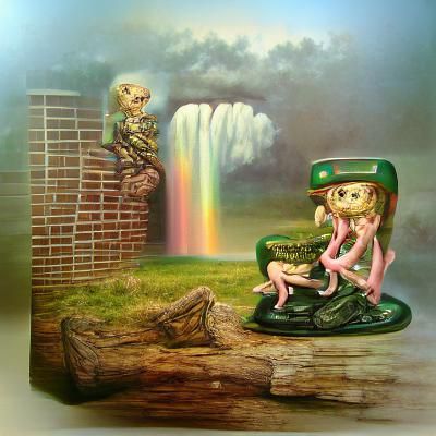 Leprechaun Conversation: Pop Surrealism Art