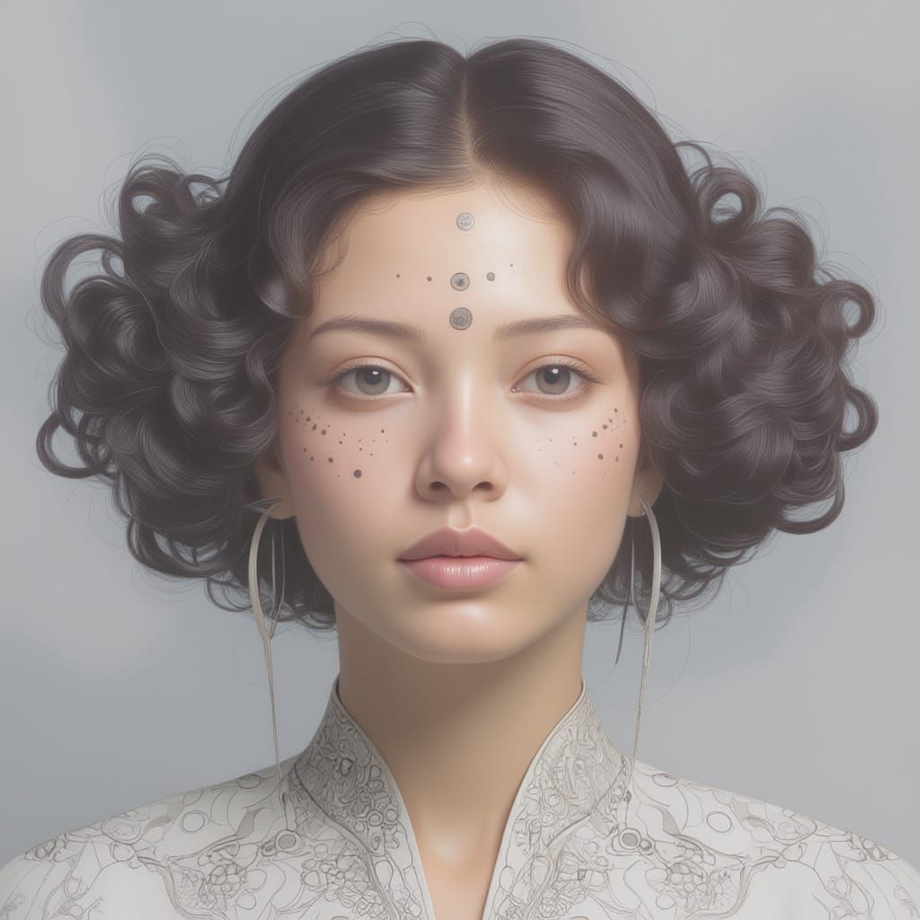 Galaxy Tamil Woman Portrait in Vintage Sci-Fi Style