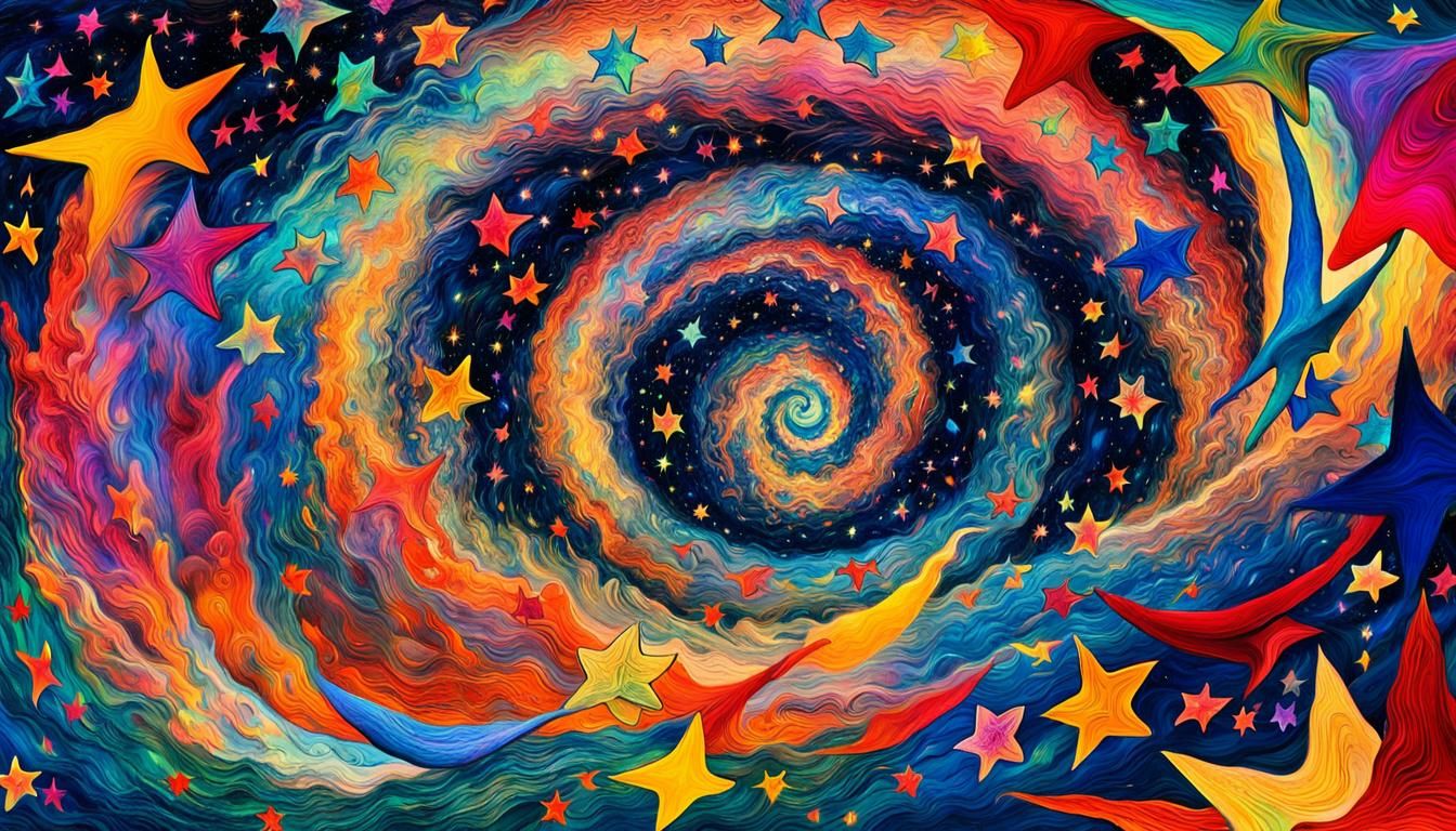 Surreal Cosmic Vortex in Iridescent Hues