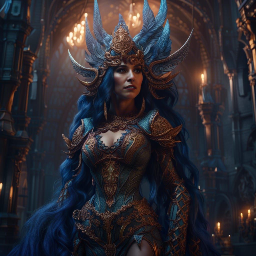 Detailed Matte Painting of Cher in Deep Color