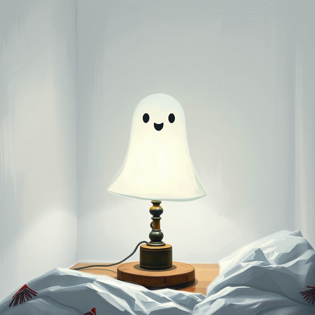 Luminous Ghost Lamp in Child's Room Painting