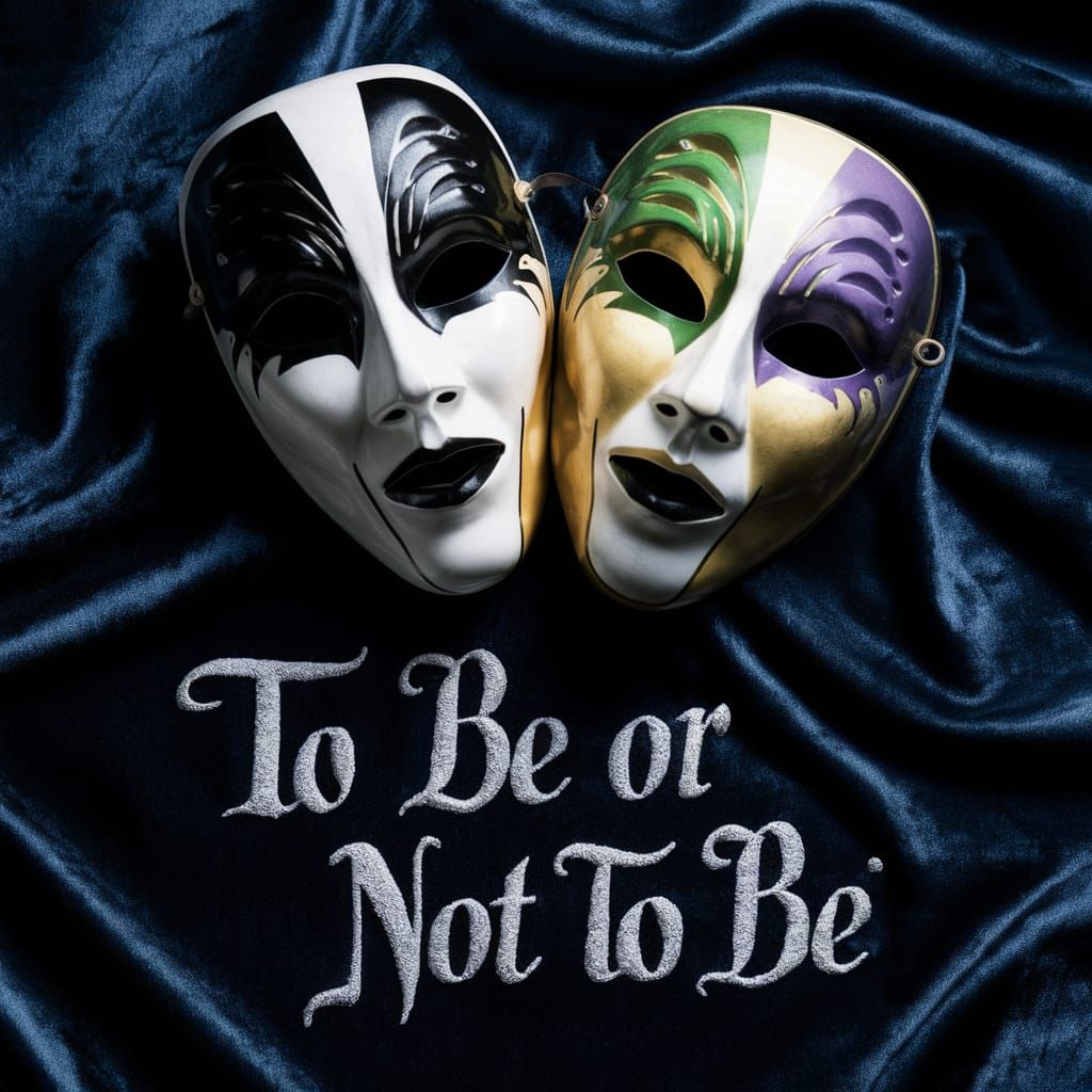 Dramatic Theater Masks in Vibrant Colors