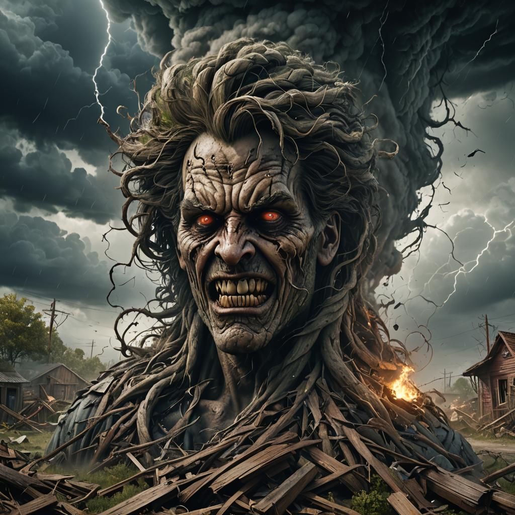 Chucky Face in a Fantastical Tornado