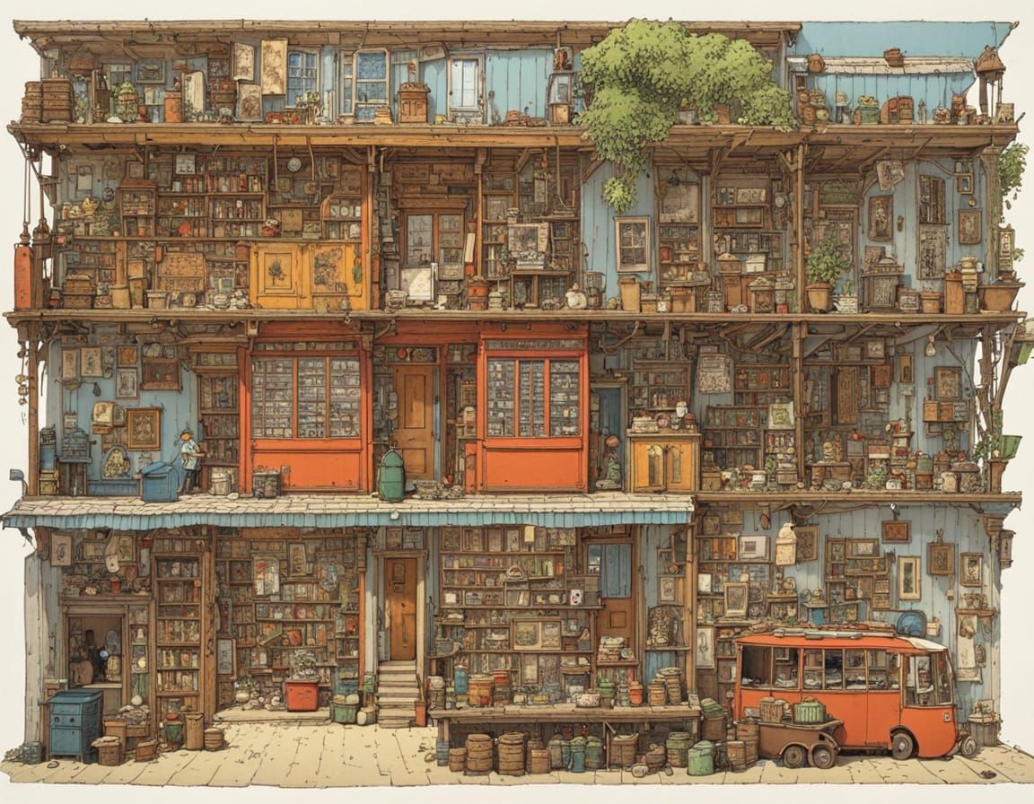 Autumnal Cottage Scene in Whimsical Illustrative Style