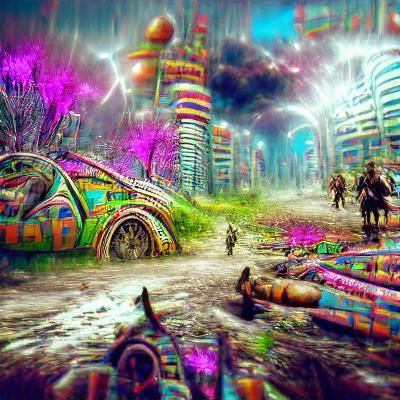 Post-Apocalyptic Wonderland in Psychedelic Art