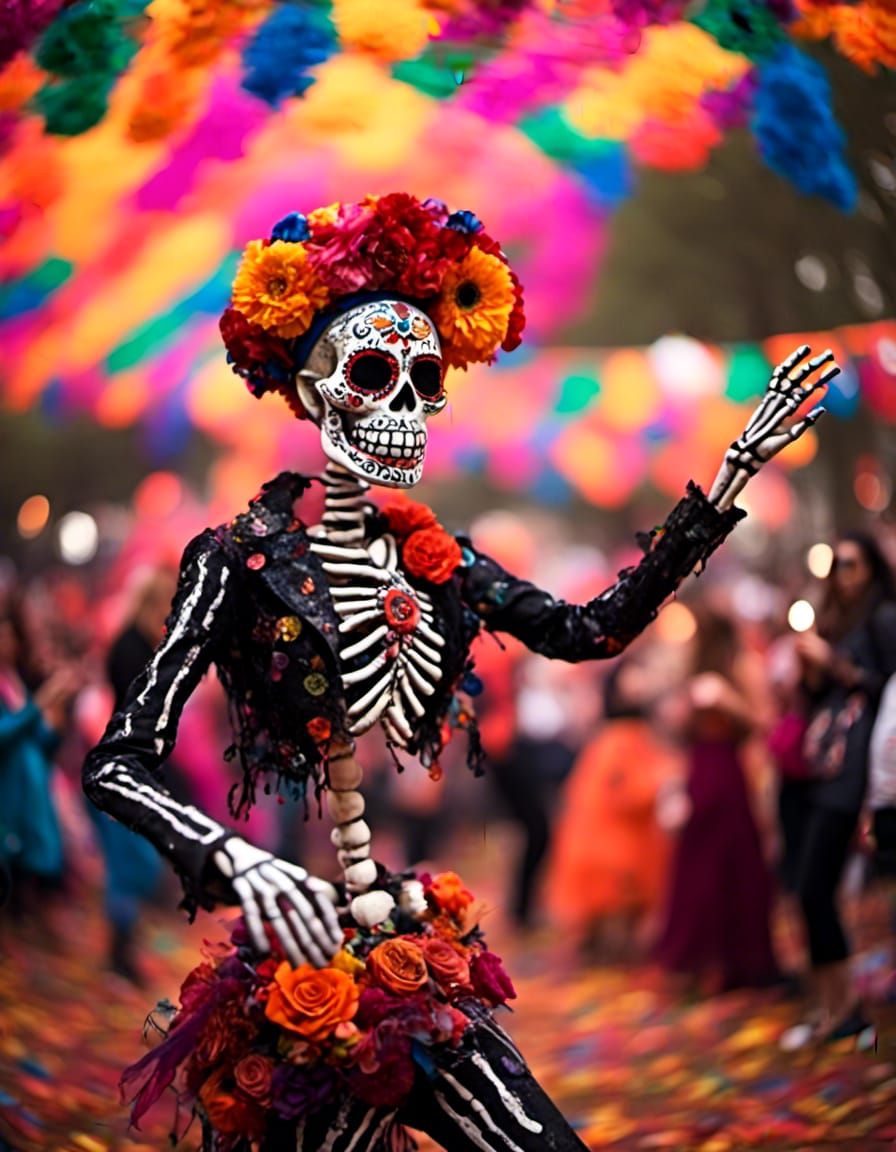 Day of the Dead skeleton at festival