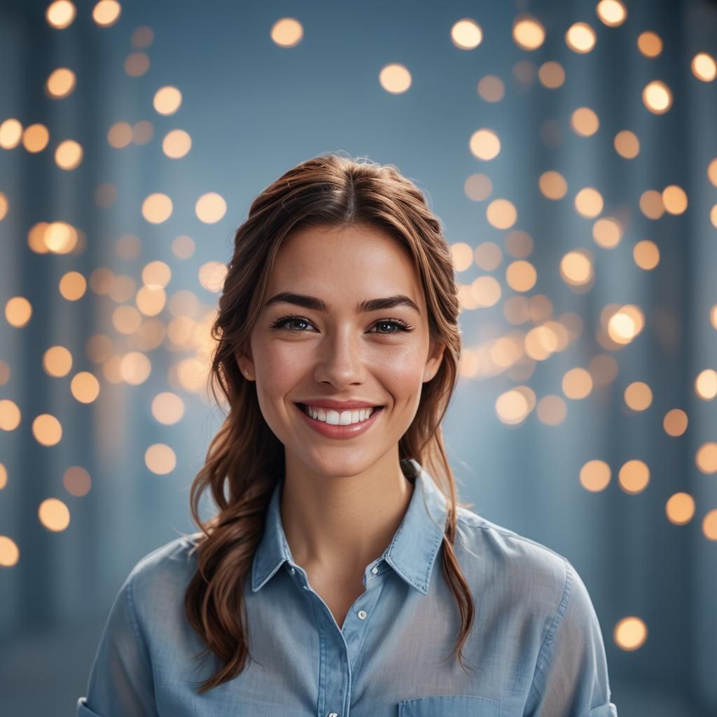 Hyper-Realistic 3D Portrait of a Smiling Virtual Influencer