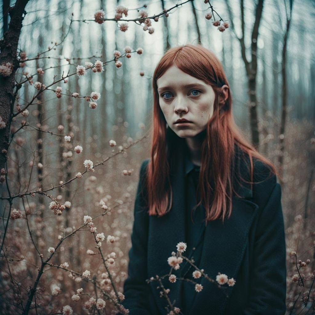 Woman in Field: Dreamlike Surreal Portrait