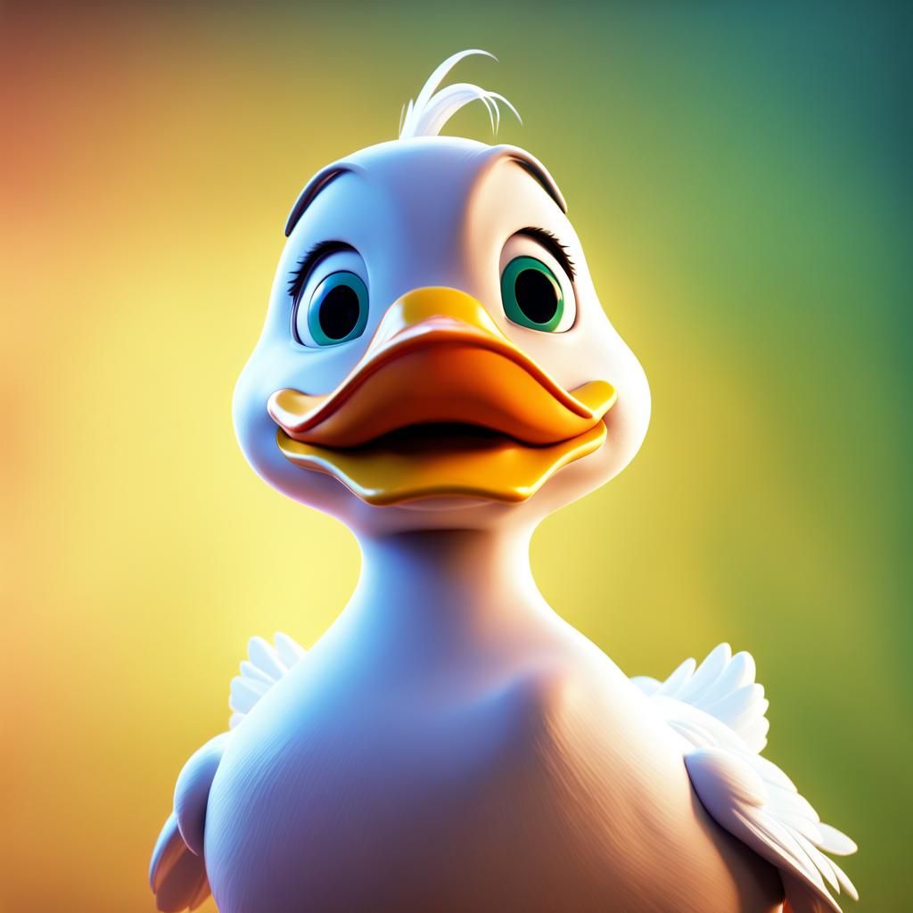 Duck in Pixar Style 3D Digital Art