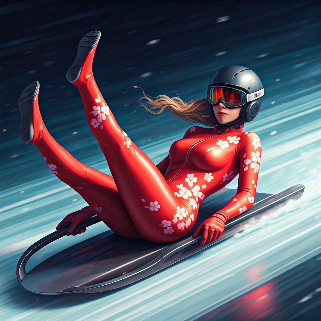 Futuristic Luge Run with Cherry Blossom Design
