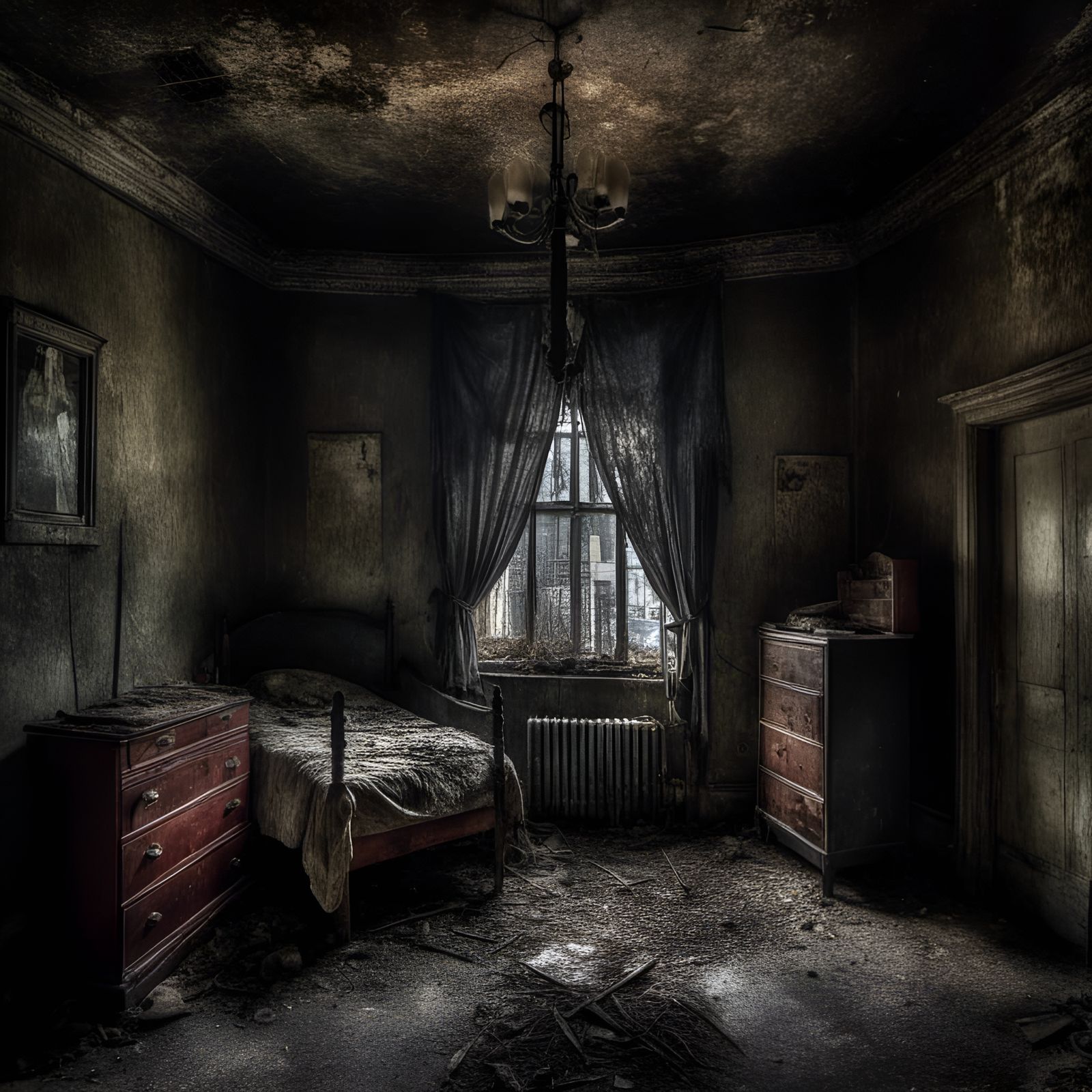 Haunted Nightmare Room in Cyberpunk Style