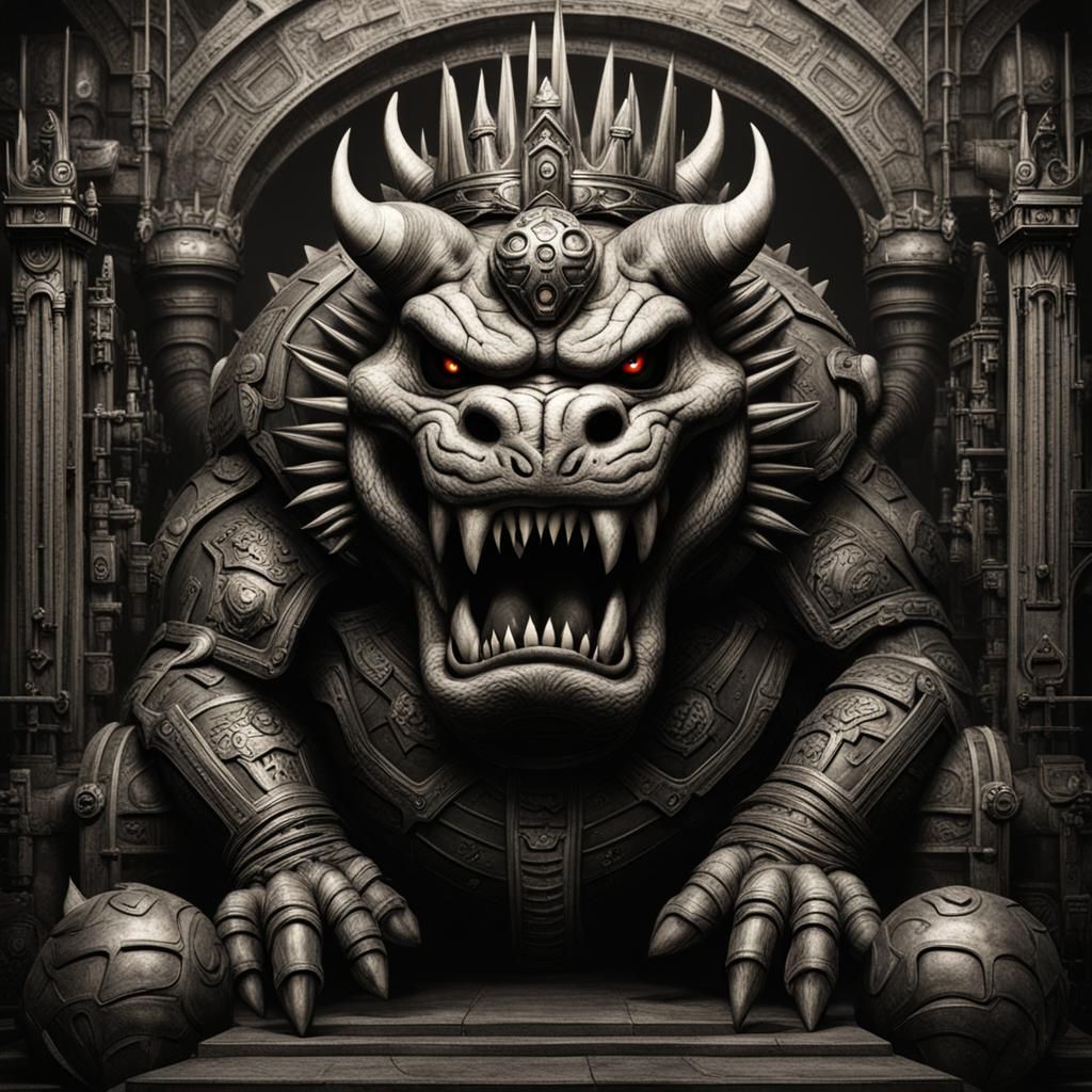King Bowser in H.R. Giger Style