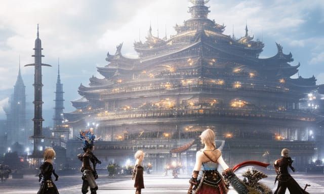 Crowded City in Dystopian Scenery