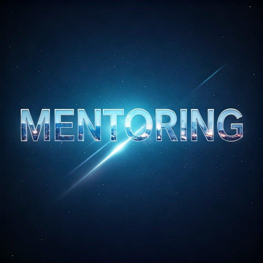 Ethereal "MENTORING" Poster in Double-Exposure Typography