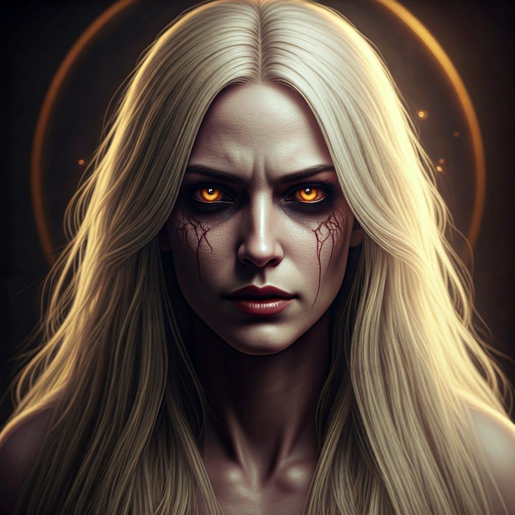 Creepy Hyperrealistic Portrait of a Terrifying Nephalem Hybr...