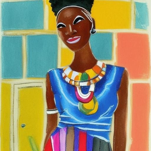 African Queen in New York, Impressionist Style