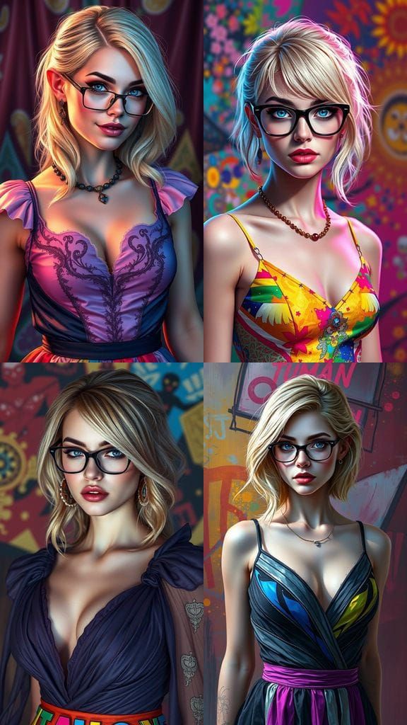 Vampire Trans Woman in Colorful Hyperrealistic Style