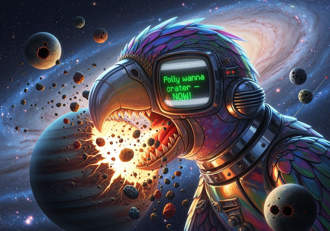 Dreamiful Mechaparrot Eats Planet-Parts