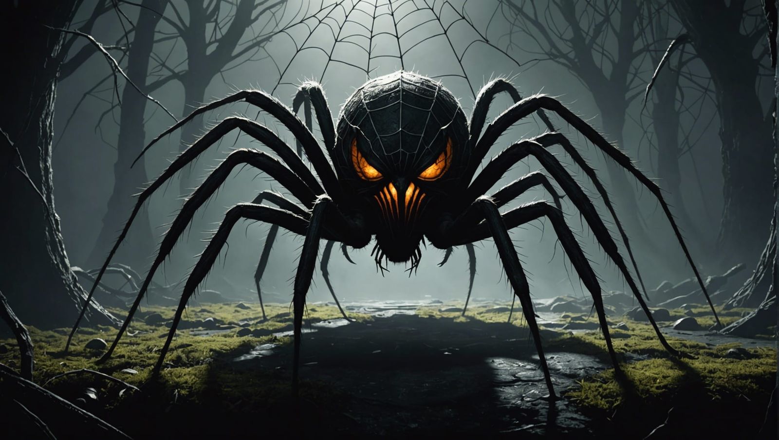 Magical Spider-Legged Book in Dark Fantasy Style