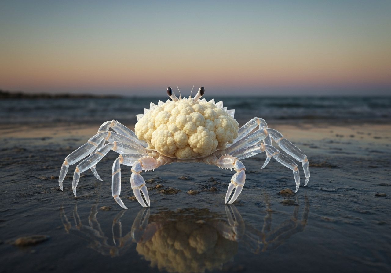 Crystal Cauliflower Crab on Cyprus Beach