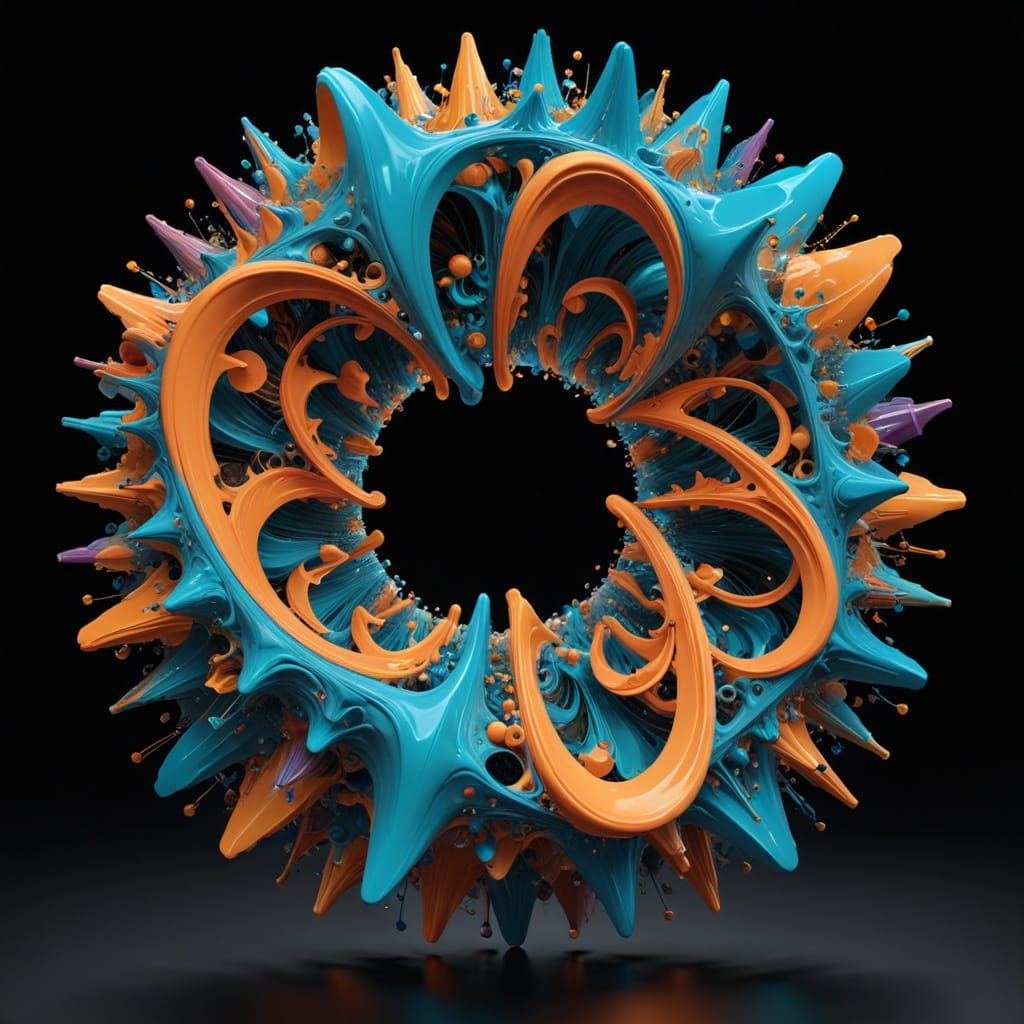 Surreal Digital Artwork: Fluid Algorithms & Geometric Abstra...