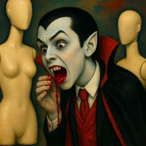 Vampire Tries to Drink Mannequin Blood - Humorous Scene