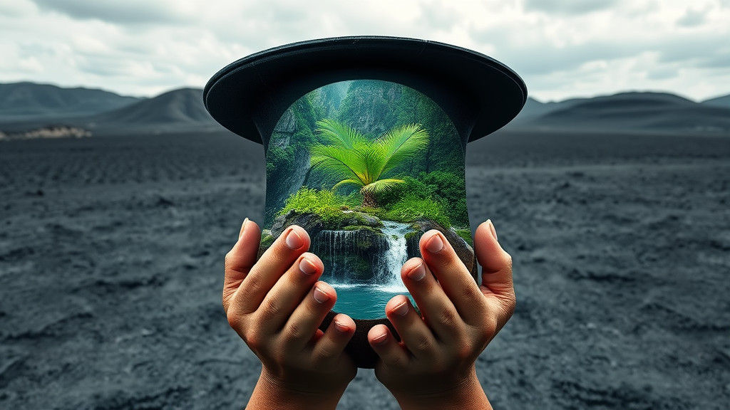 Oasis Within: Cracked Top Hat Reveals Inner World