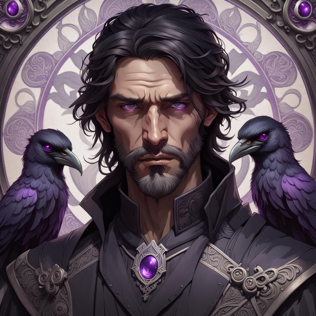 Ominous Tarot Card Portrait in Art Nouveau Style