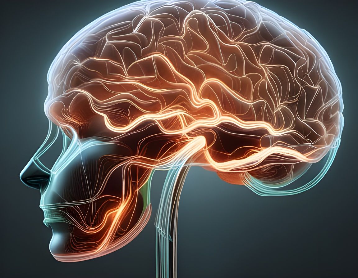 Fiber Optic Brain in Photorealistic Style