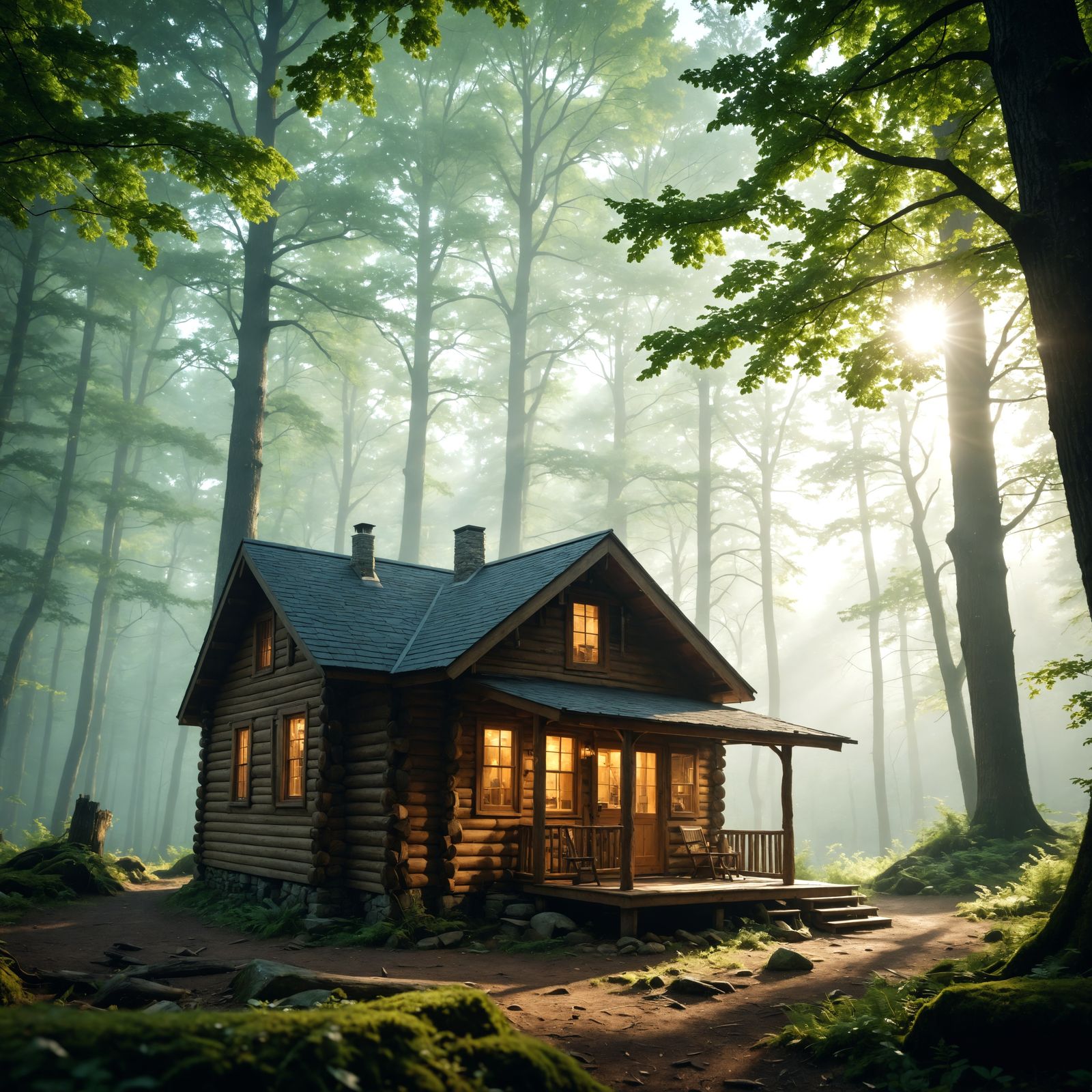 Hyperrealistic Wilderness Cabin Captured with Cinematic Prec...