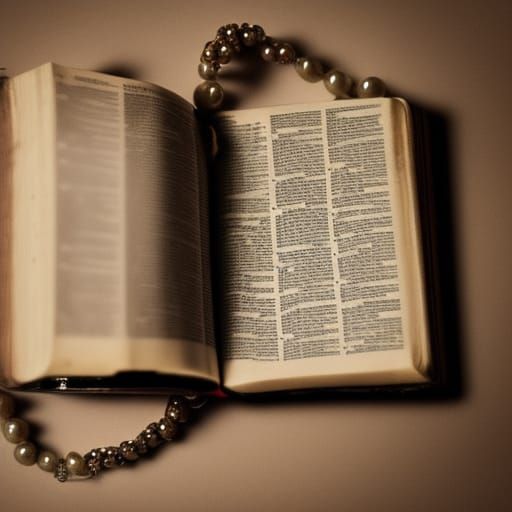 Ornate Bible with Pearls and Diamonds, Professional Photogra...